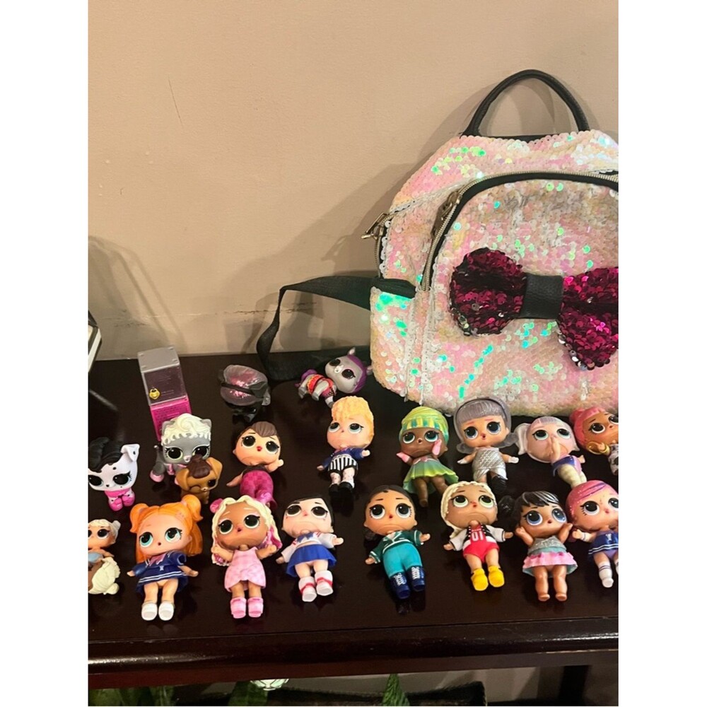 L.O.L. Surprise! Pink Sequin Bow Kids Backpack and Doll bundle